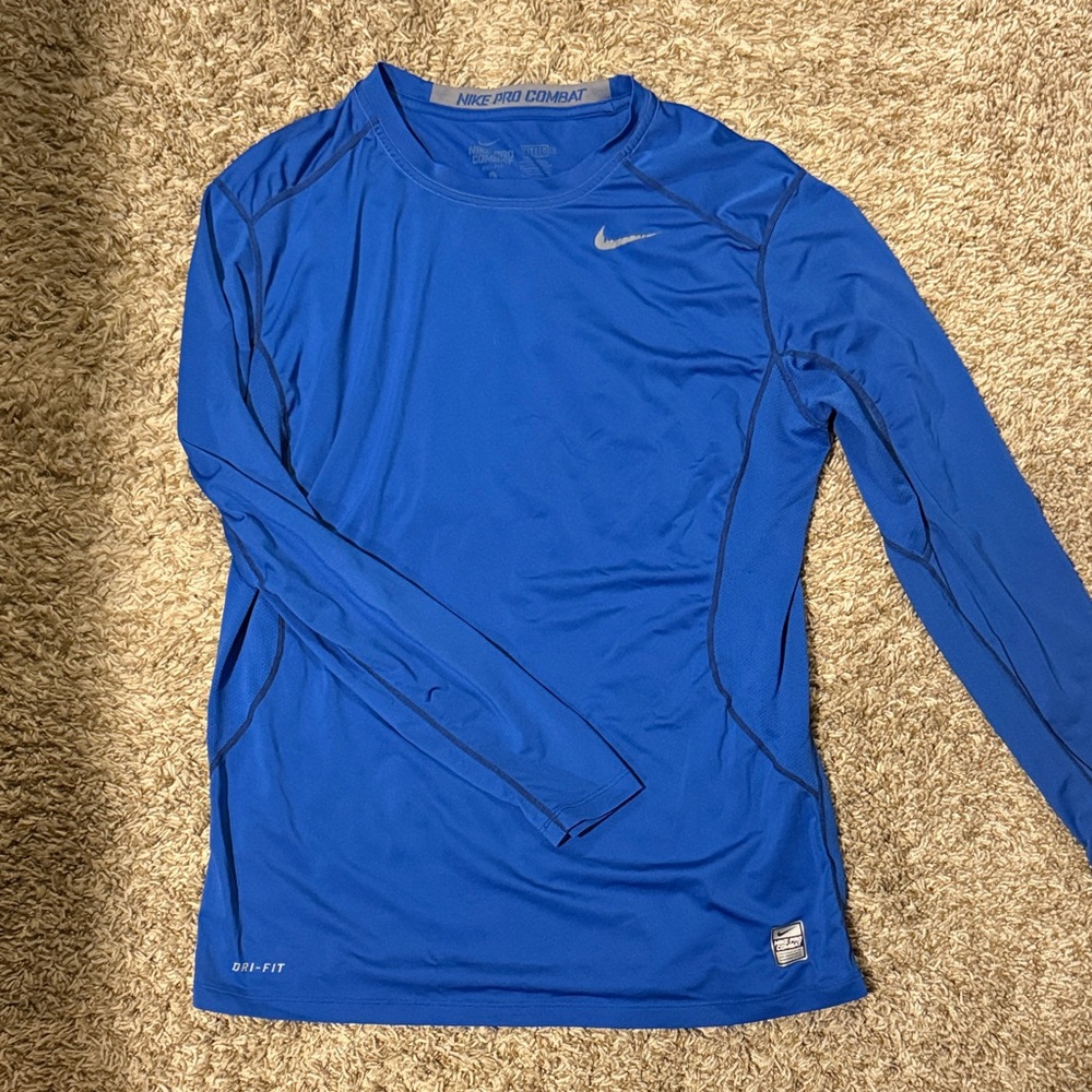 Nike Dri-FIT Long Sleeve Compression Top - Royal Blue